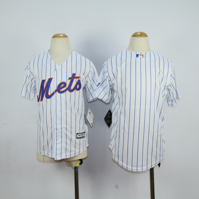 Youth New York Mets Blank White Stripe MLB Jerseys